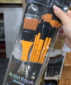 Bộ 6 cọ vẽ lông mềm cao cấp dùng màu nước, acrylic, wat